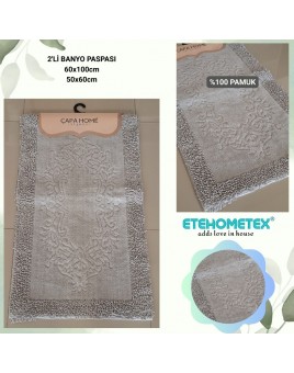 ÇAPA HOME PAMUK 2'Lİ BANYO PASPASI AÇIK GRİ 8696474231916